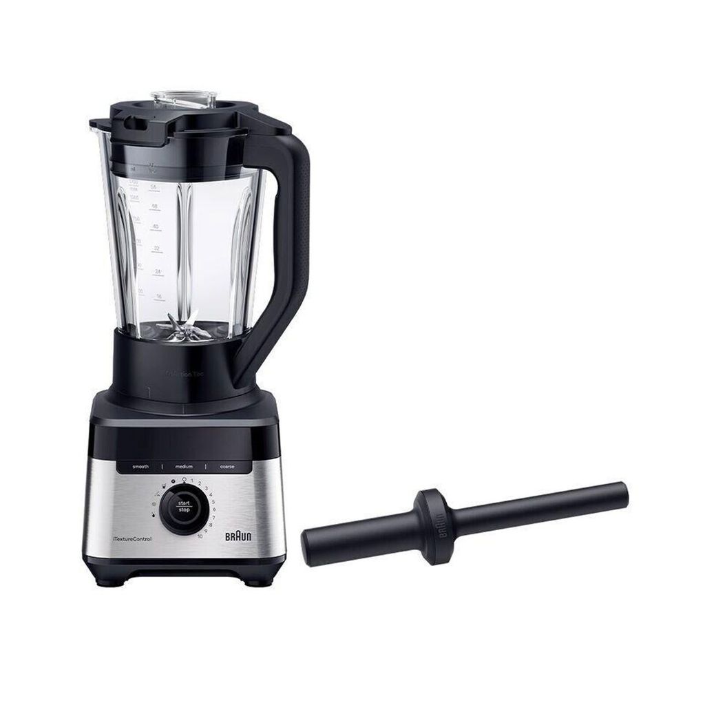 A blender and a tamper on a white background.