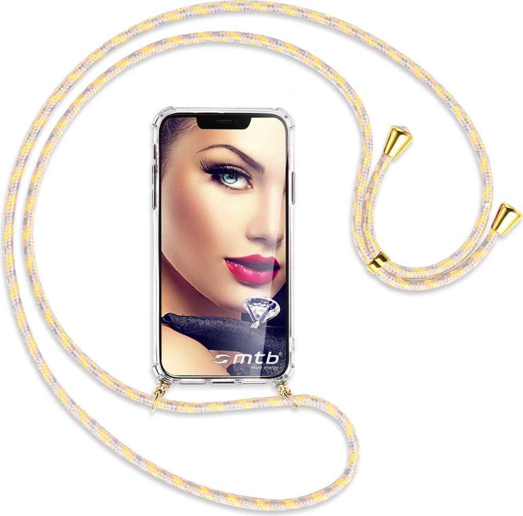 Handykette / Umhängehülle (G) für Nokia C31 (6.75'') Crossbody Hülle Case zum Umhängen mit Band - Farbe: goldfarbene Snake-Kette