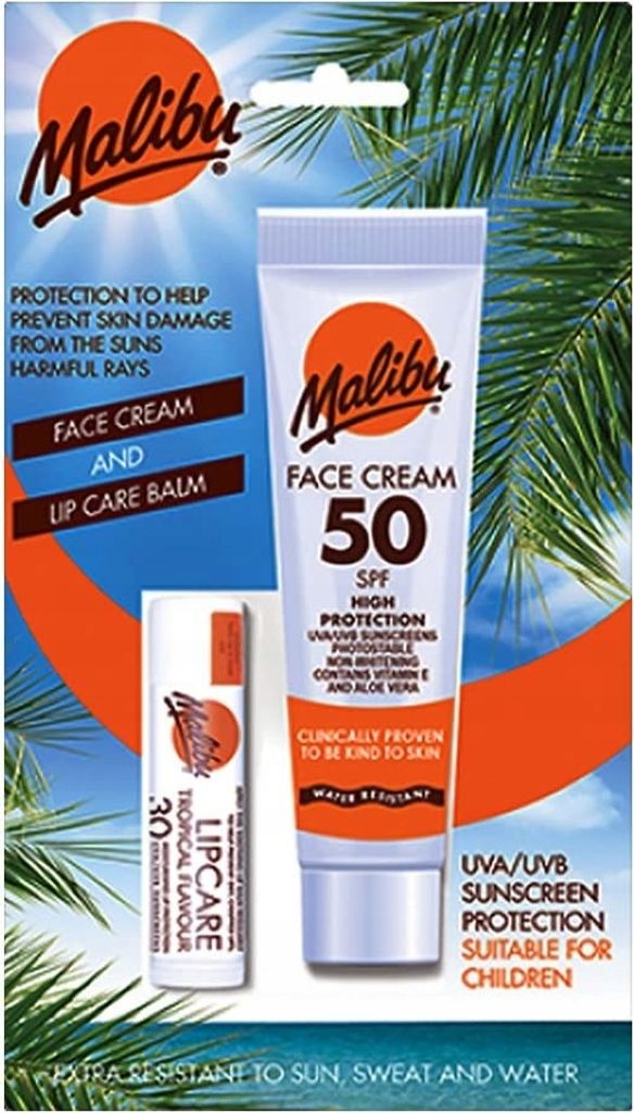 Malibu Gesichtscreme LSF 50 + Lippenstift LSF 30 Set