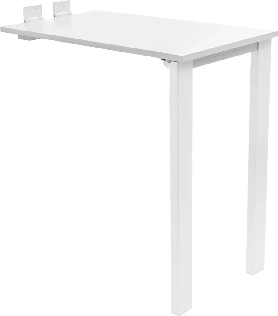 Table murale gain de place 75x40 cm - Bois E0 Blanc - Haute capacité 60kg