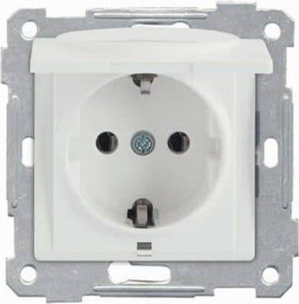 Mutlusan Candela Modul Steckdose mit Deckel weiss Produktbild 