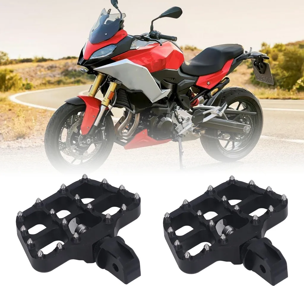 Cale-pieds arrière passager moto antidérapants CNC Argent F900R