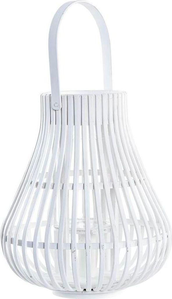 Laterne DKD Home Decor Weiß Bunt Metall Bambus Kristall Urban 30 x 40 cm 29 x 29 x 34 cm