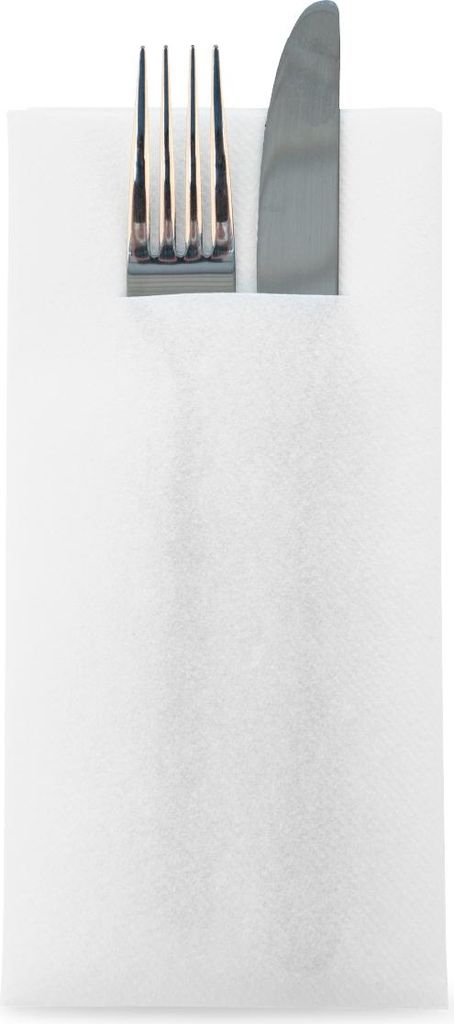 Sovie HORECA Besteckserviette in Weiß aus Linclass Airlaid 40 x 40 cm, 1/8 Falz, 75 Stück