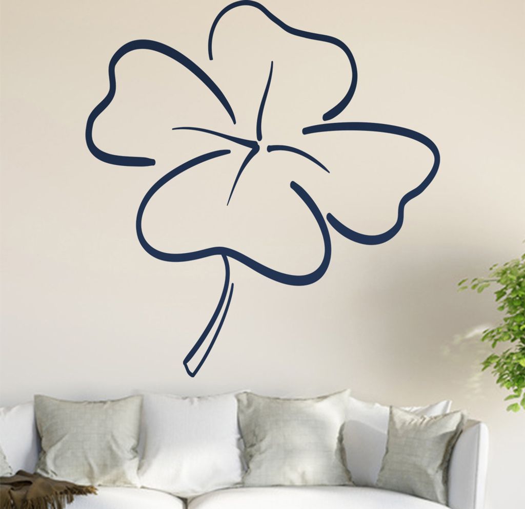 Kleeblatt Wandtattoo in 6 Größen - Wandaufkleber Wall Sticker - Dekoration, Küche, Wohnzimmer, Schlafzimmer, Badezimmer