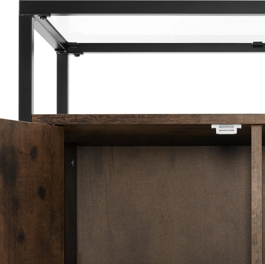 Commode rustique en bois foncé 70cm - Design industriel et robuste - 8