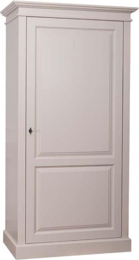 Casa Padrino Landhausstil Kleiderschrank Grau 100 x 67 x H. 200 cm - Massivholz Schlafzimmerschrank mit Tür - Landhausstil Schlafzimmermöbel