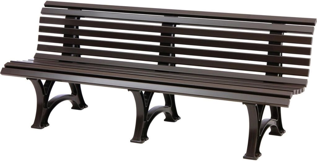 Gartenbank Jamaika | 4-Sitzer | Braun | HxBxT 80x200x64cm | Witterungs- & UV-beständiger Kunststoff | Parkbank Sitzbank Außenbereich Garten Balko...