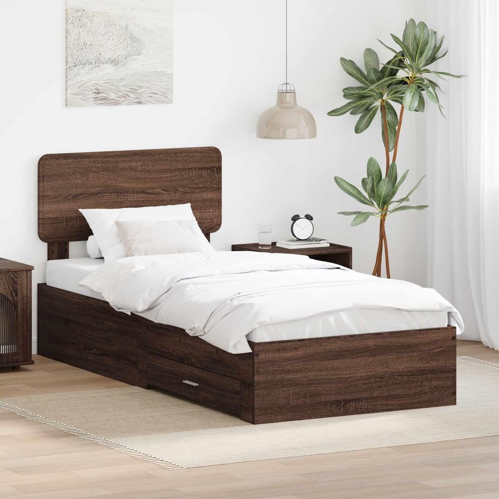 Maison Exclusive - Bettrahmen Braun Eichen-Optik 75 x 190 cm Holzwerkstoff