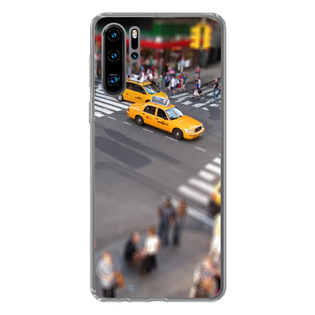 MuchoWow Handyhülle Schutzhülle Hülle für Huawei P30 Pro New York - Amerika - Taxi Silikon Softcase Handy Hülle - Schutzdeckel