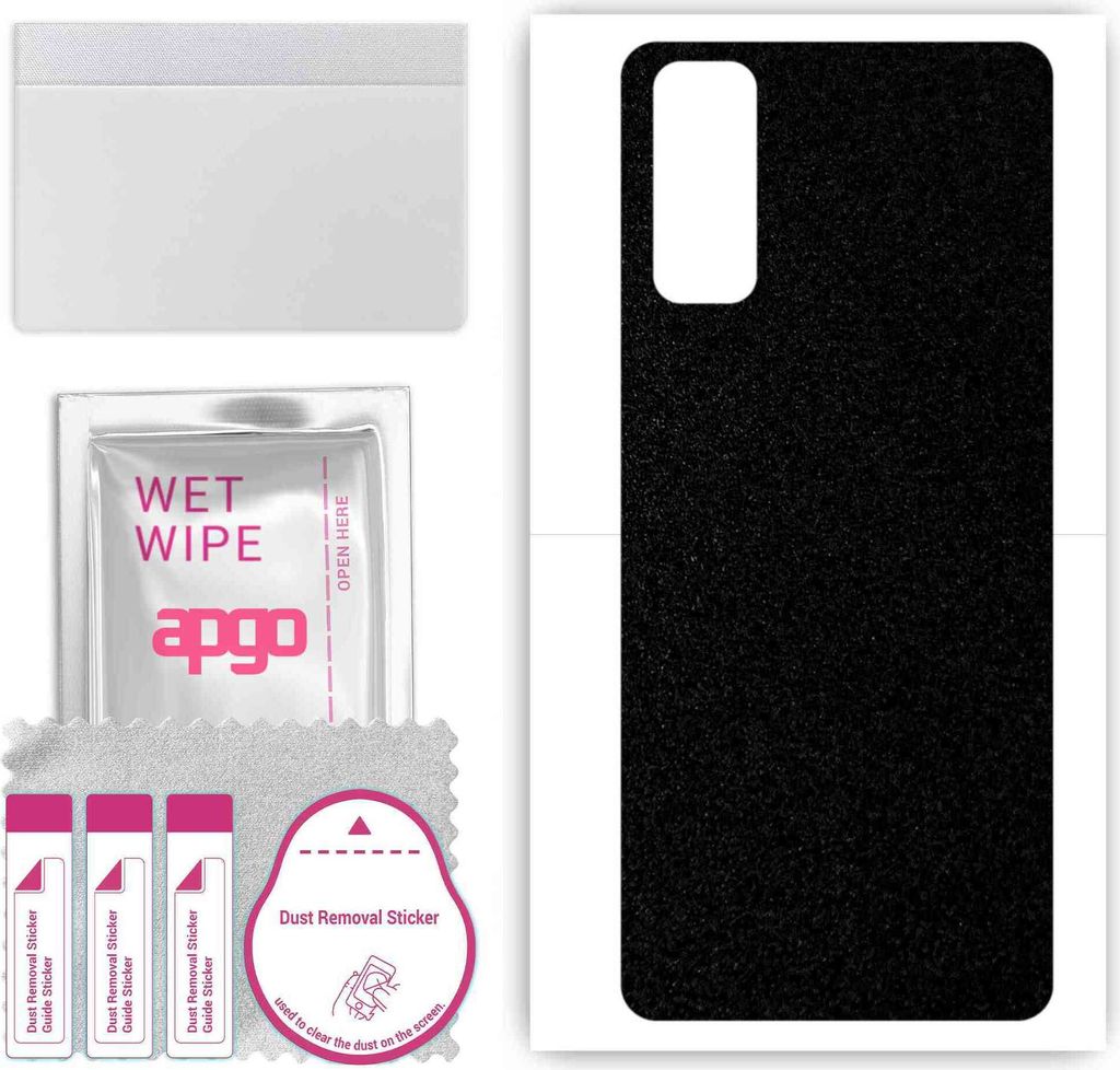 apgo Rückseite Schutzfolie, Skin, kompatibel mit Oppo Y20i, Hinten Displayschutzfolie aus Vinylfolie, kratzfest, einfache Montage - Mattschwarz