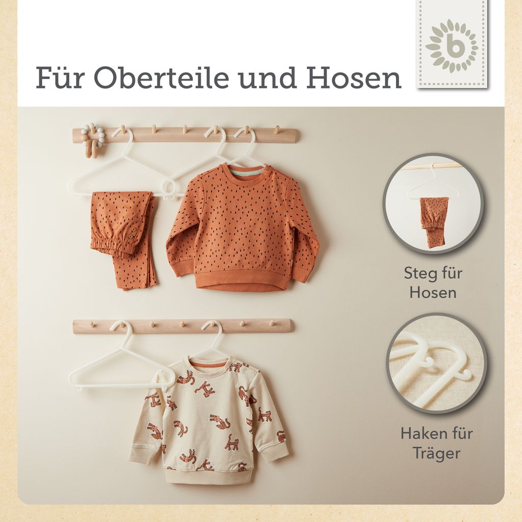 Bieco Kleiderbügel Kinder 32 St. Weiß | Länge ca. 30 cm | Produktbild 4