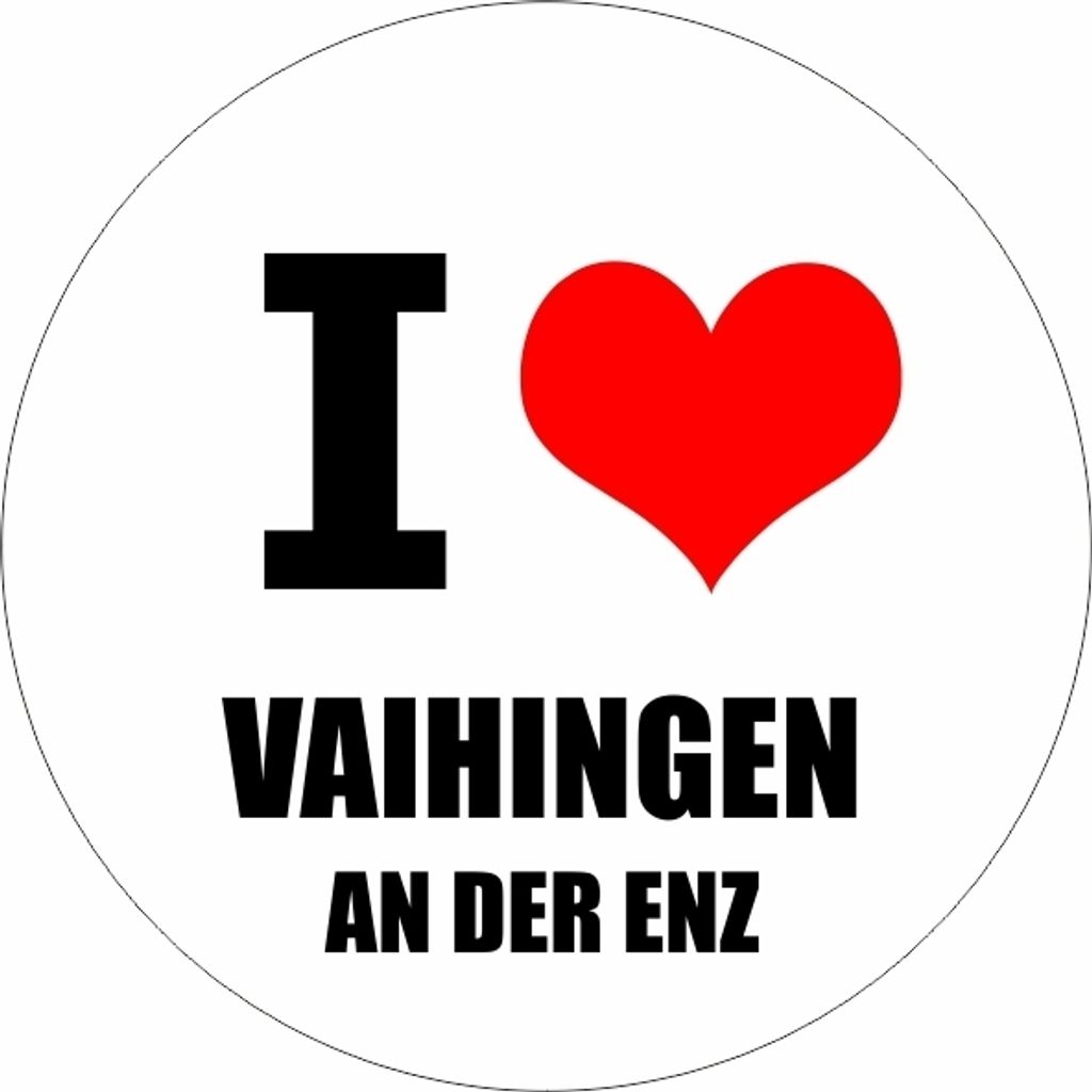 Kiwistar - Autoaufkleber - 5x5 cm - außen klebend - I love Vaihingen an der Enz für Auto, Laptop, Fahrrad, LKW, Motorrad Aufkleber mehrfarbig Sti...