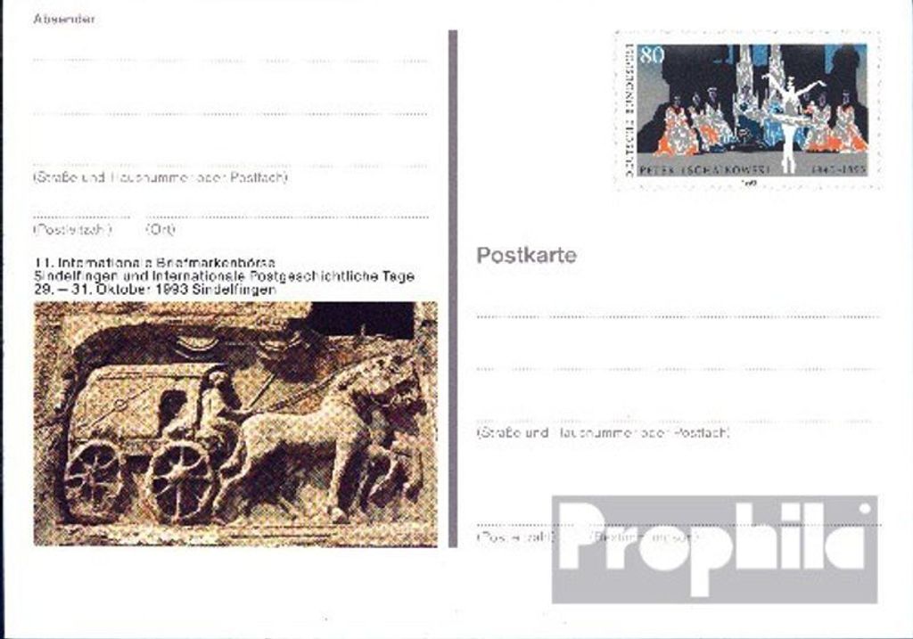 Belege Ganzsachen BRD (BR.Deutschland) 1993 PSo32 Sonderpostkarte gefälligkeitsgestempelt Briefmarkenbörse
