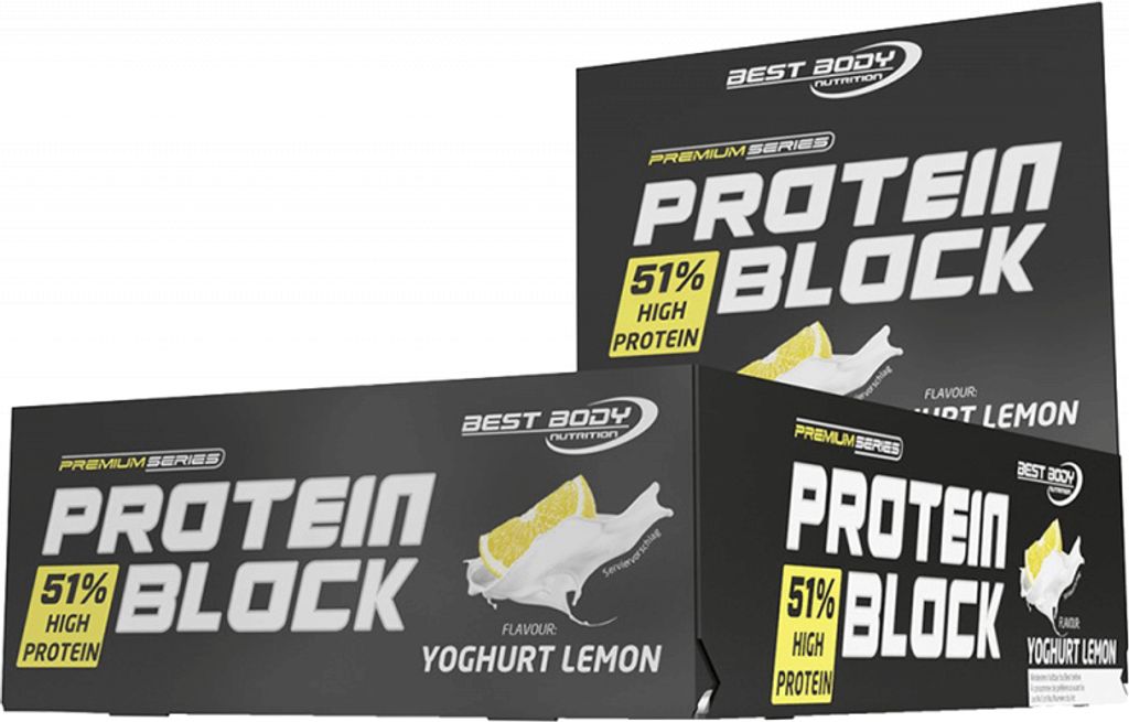 Best Body Nutrition BBN Hardcore Protein Block (15x90g) Yoghurt Lemon - Riegel - Protein-Riegel