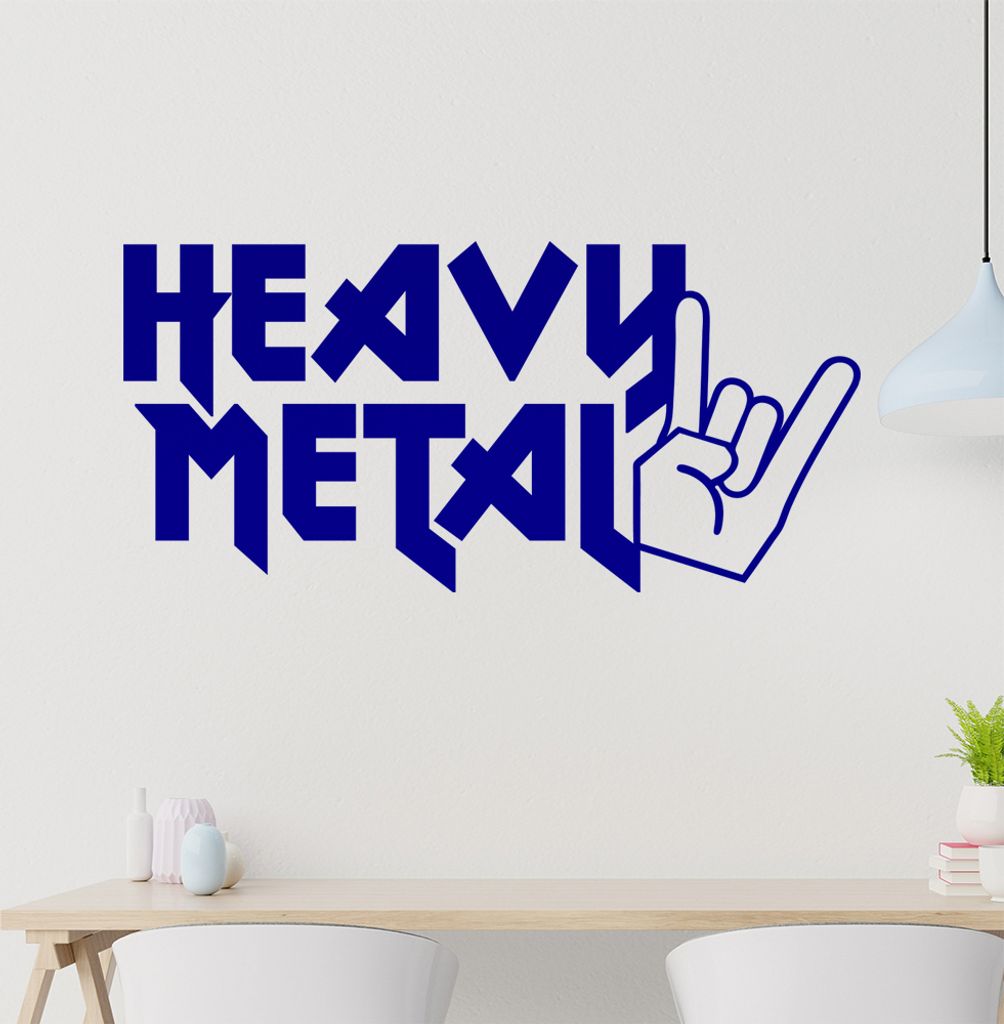 KIWISTAR Heavy Metal Hand Hörner - Hardrock Rock Zeichen Wandtattoo in 6 Größen - Wandaufkleber Wall Sticker - Dekoration, Küche, Wohnzimmer, S...