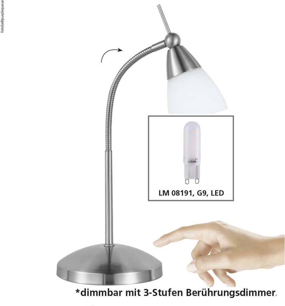 Stolní LED lampa PAUL NEUHAUS 4001-55 ocel, 2,6 W, 265 lm, Obrázek produktu 