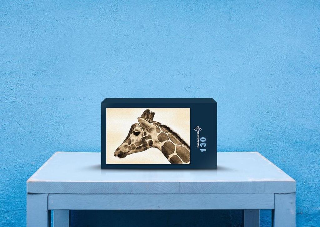 hansepuzzle 75269 - Giraffe Puzzle, 130 Teile, Tierwelt, 28,7 x 20,0cm mit hochwertiger Aufbewahrung, Kartonbox und wiederverschließbarem Beutel