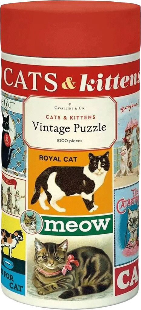 Cavallini Papers & Co. Cats Katzen 1000 Teile Puzzle, Mehrfarbig