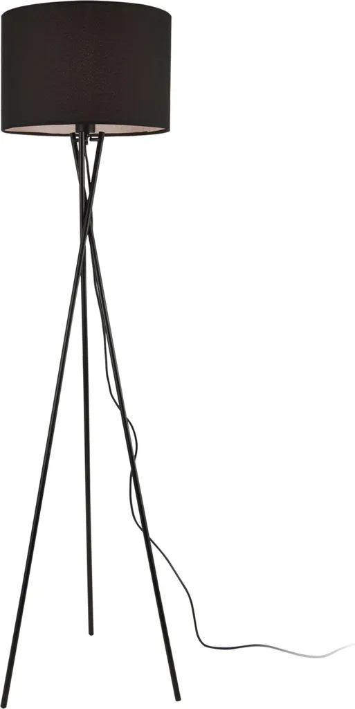 Lampe sur pied en métal noir 154cm - Lampadaire de bureau style indus