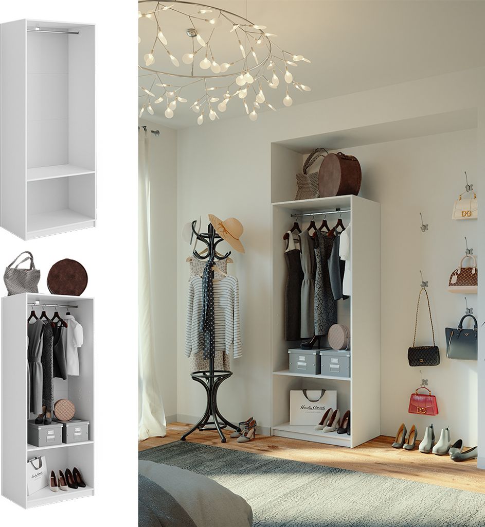 vicco kleiderschrank elmo, 80 x 200 cm, weiß