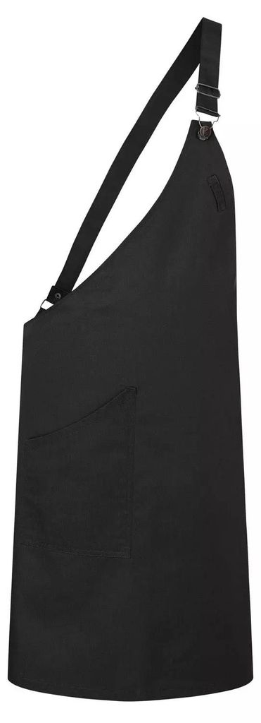 Karlowsky - "Classic" Asymmetrisch-Latzschürze für Herren/Damen Unisex, Tasche LT5878 (90 cm x 70 cm) (Schwarz)
