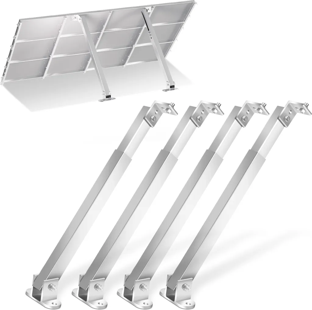Staffaggio Fotovoltaico Jayseuw 4 Moduli Tetto Piano Alluminio 60°