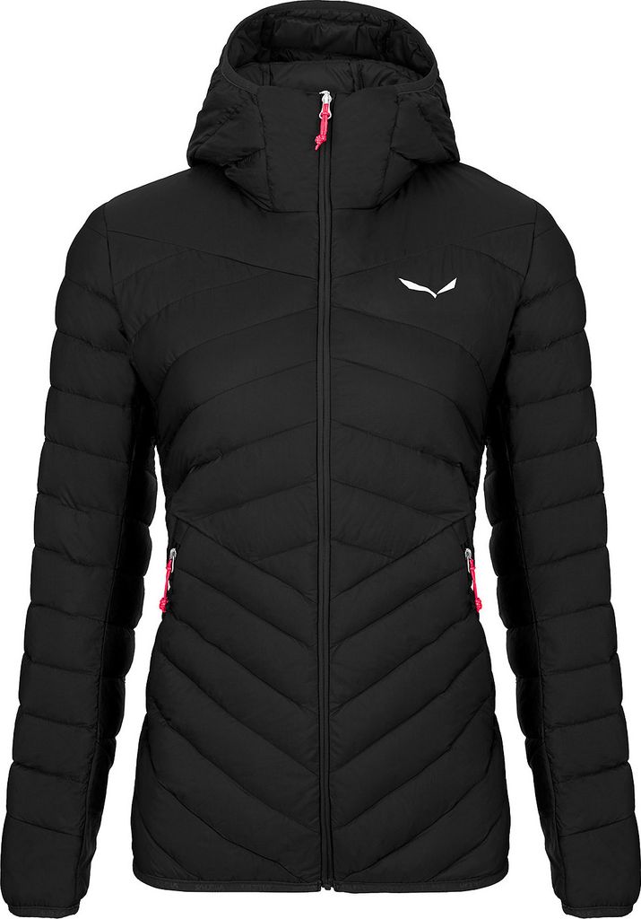 Salewa Daunenjacke für Damen sehr leicht mit Kapuze, Farbe:Schwarz, Größe:40