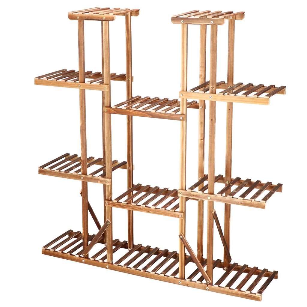 Springos Blumenständer Blumentreppe aus Holz Pflanzentreppe