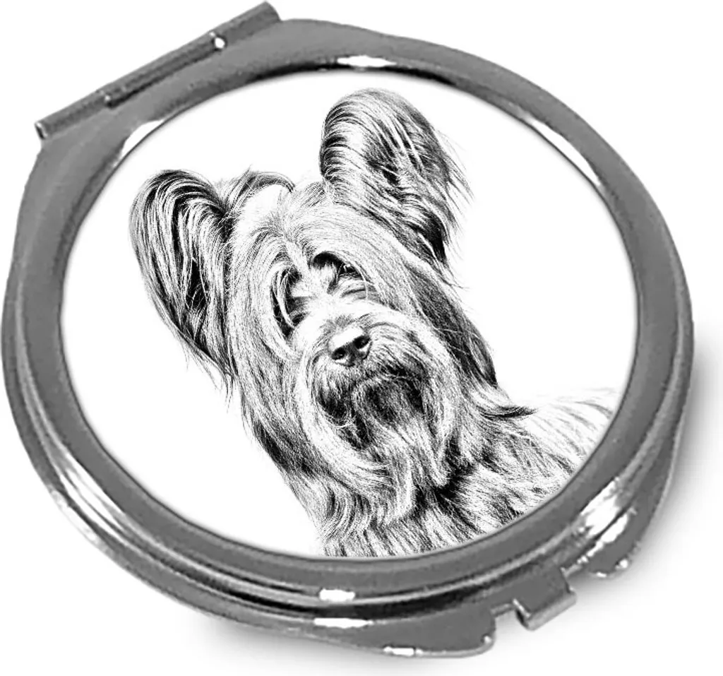 Skye Terrier - Specchio tascabile con cane, specchio tascabile personalizzato, specchio compatto con logo Art Dog