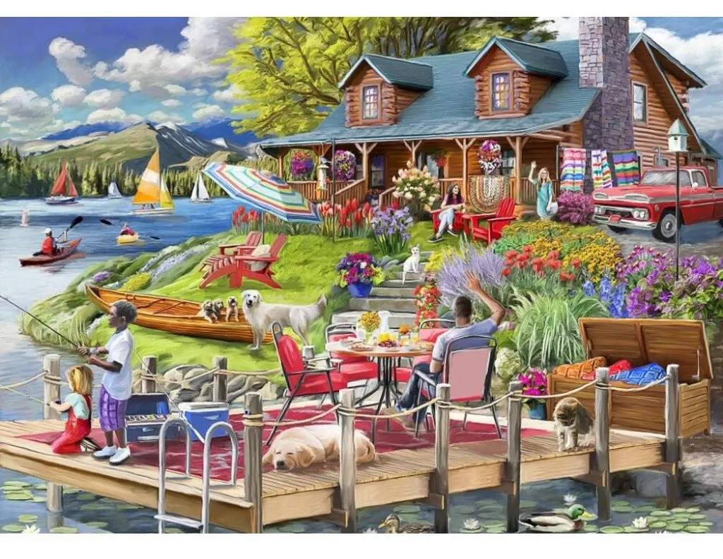 Puzzle BlueBird 500 pièces haute définition Cabane et lac Rocheuses