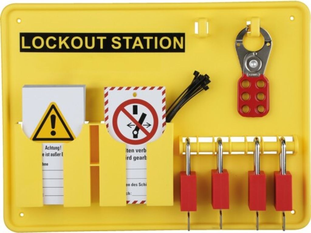 Dreifke Lockout-Station, Variante 2, gefüllt, Wartungsanhängern, 4 Schössser...