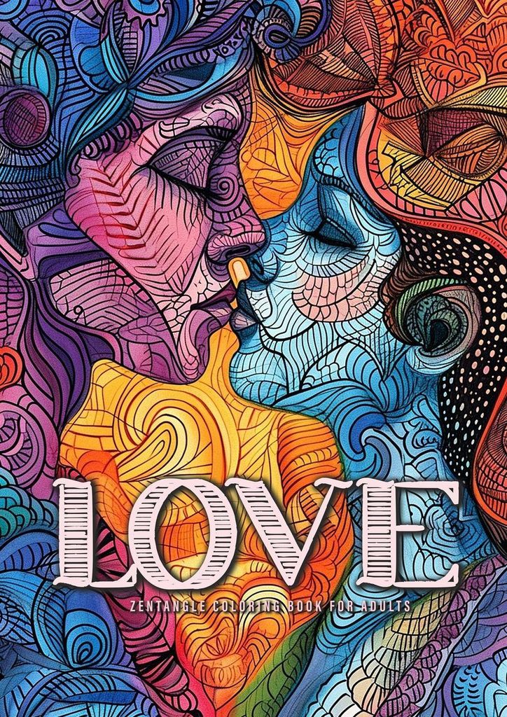 Love Zentangle Coloring Book for Adults