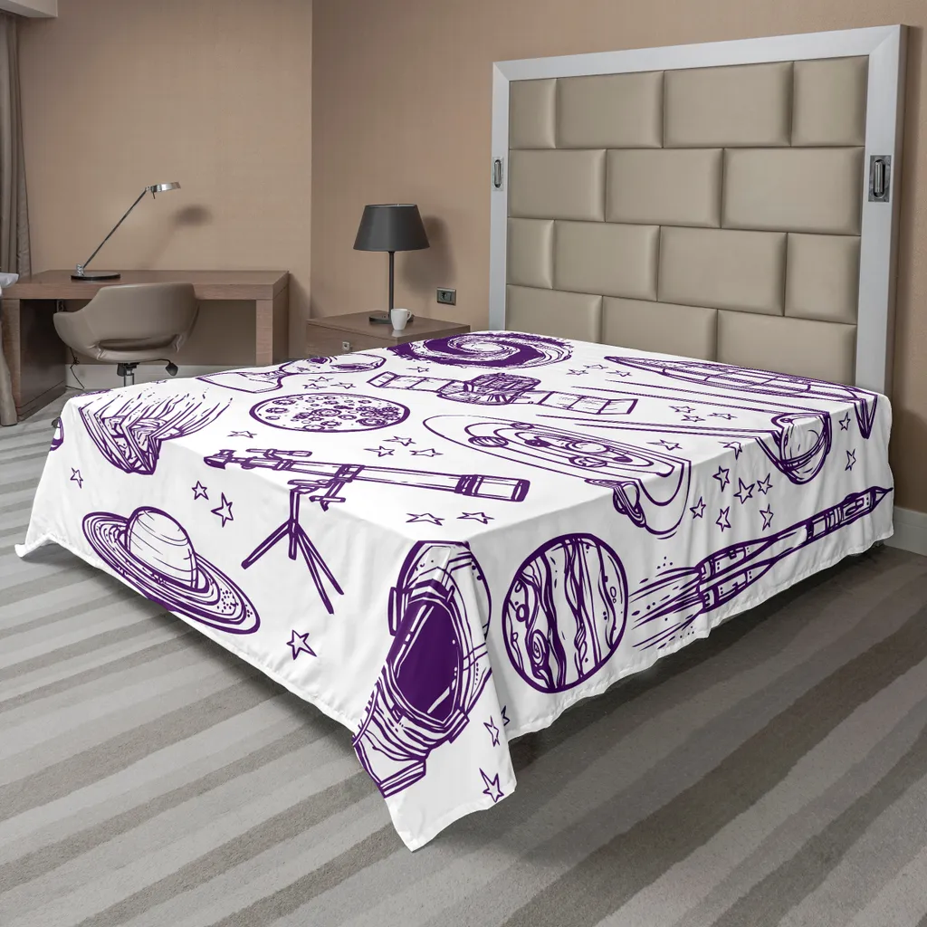 Lenzuolo Matrimoniale Decorativo ABAKUHAUS Tema Spazio 275x260 cm