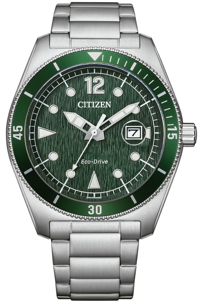 Citizen AW1880-55X Eco-Drive Marine Sports Solar Herren-Armbanduhr Stahl/Grün