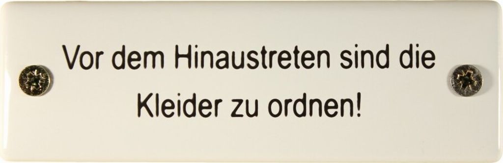 Eisenbahn Schild Vor dem Hinaustreten sind die Kleider zu Produktbild 