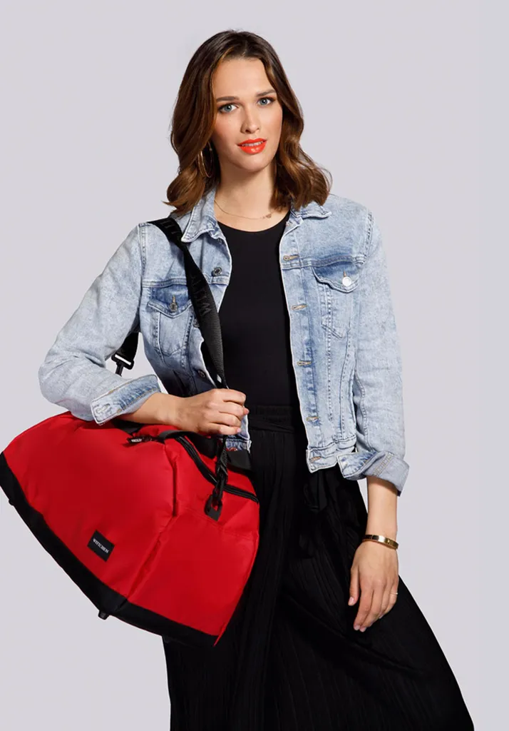 Sac de voyage Wittchen petit format noir/rouge - Polyester robuste