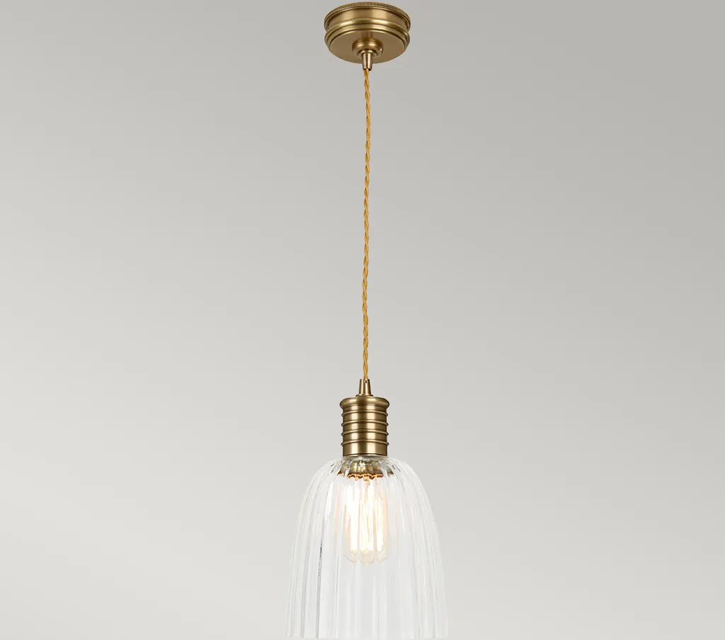 Suspension Laiton pour Haut Plafond : Solution d'Éclairage 215cm E27