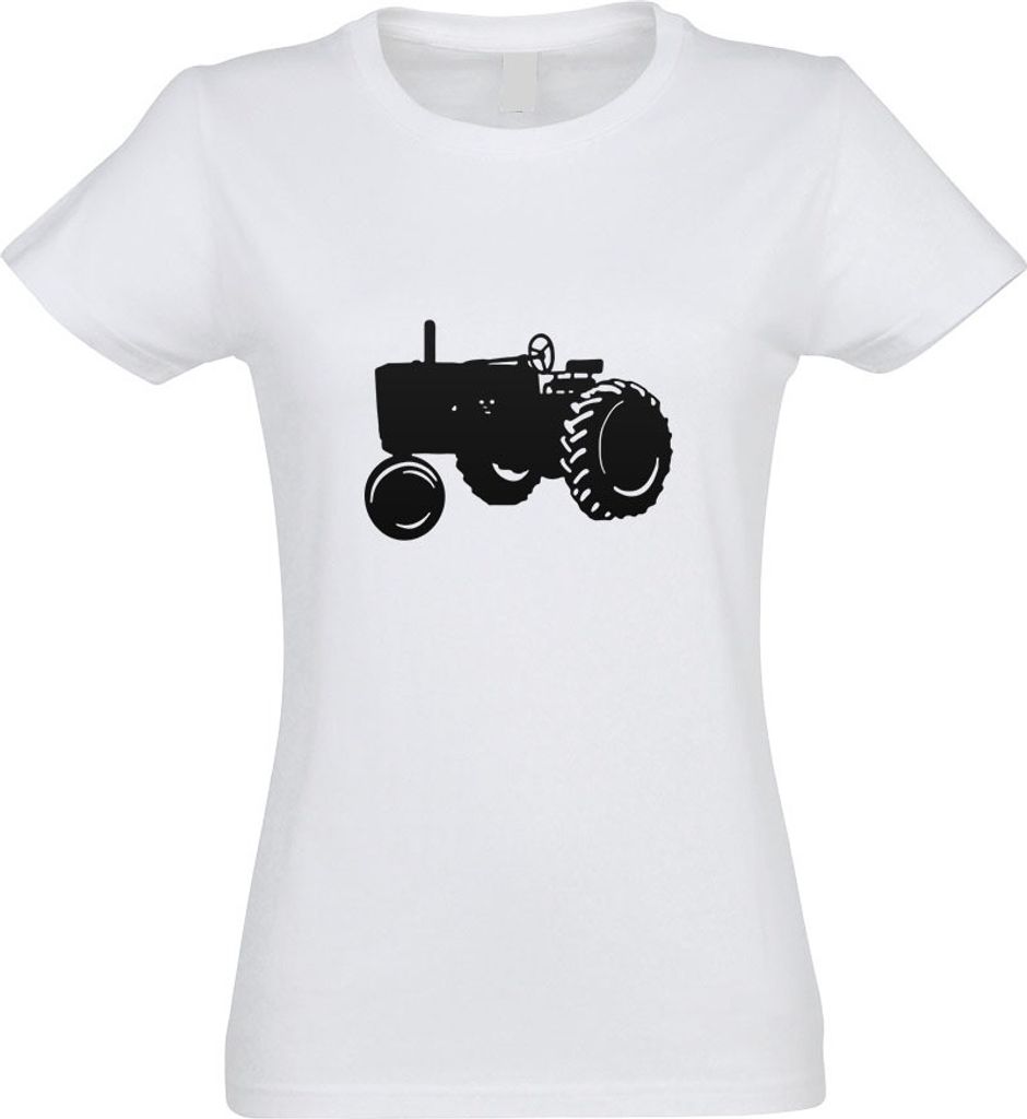 Kiwistar - T-Shirt tailliert - Damen - Weiss - Traktor - Schlepper - Großtraktor - mit Motiv Bedruckt - Funshirt Design - Sport - Freizeit - Damen...