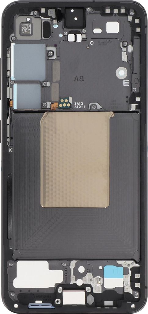 Clappio, Ersatz-MittelGehäuse für Galaxy S24 mit vormontierten Klebern, Schwarz