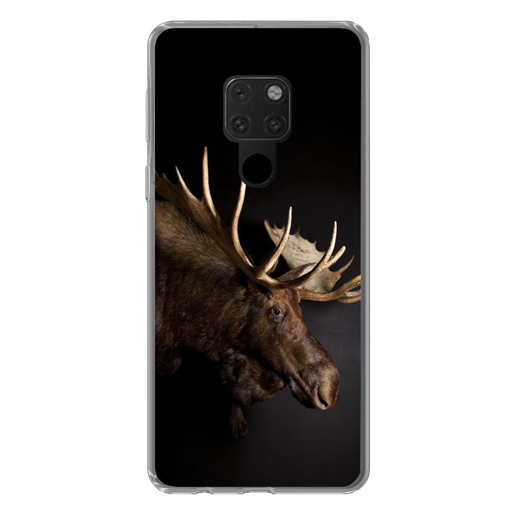 MuchoWow Handyhülle Schutzhülle Hülle für Huawei P40 Lite Elch - Geweih - Porträt Silikon Softcase Handy Hülle - Handy
