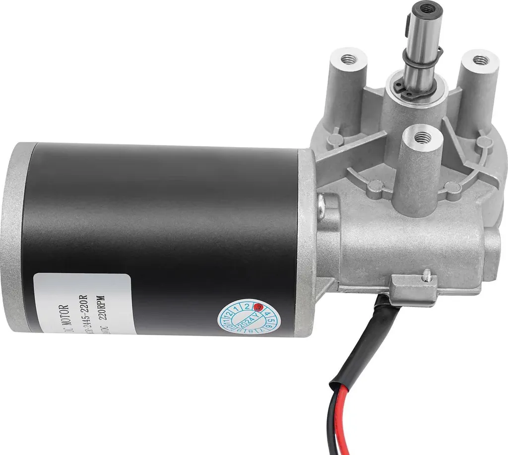 Motore con riduttore a vite senza fine 24 V CC - D63R-2445-220R - 45 W - 220 giri/min a vuoto - Coppia elevata >3 Nm - Silenzioso - Per automazione industriale - Nero