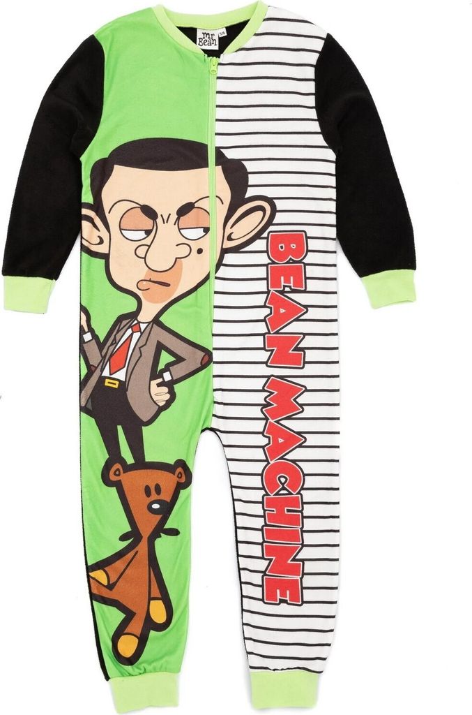 Mr Bean - Schlafanzug für Kinder NS7060 (140) (Grün/Weiß/Schwarz)