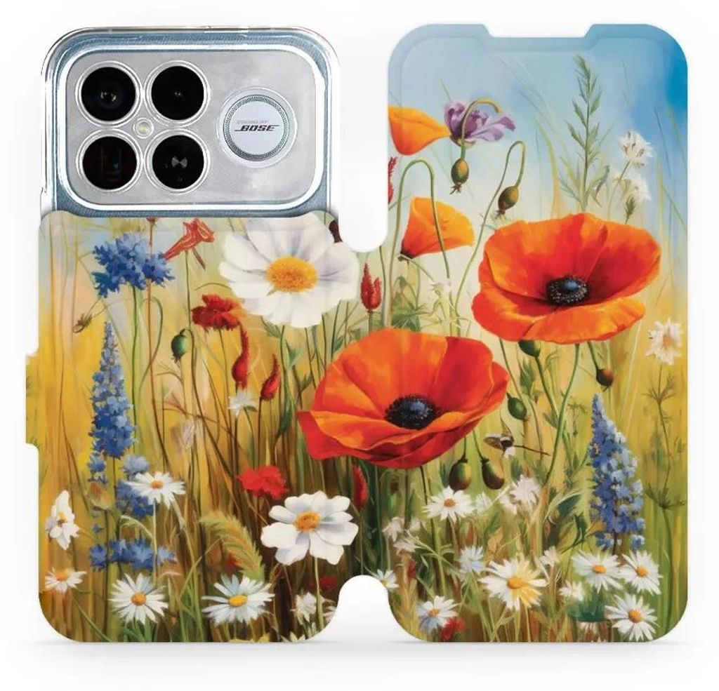 Handyhülle mit klappe für Xiaomi POCO F8 Ultra, Mobiwear Book, Wiesenblumen