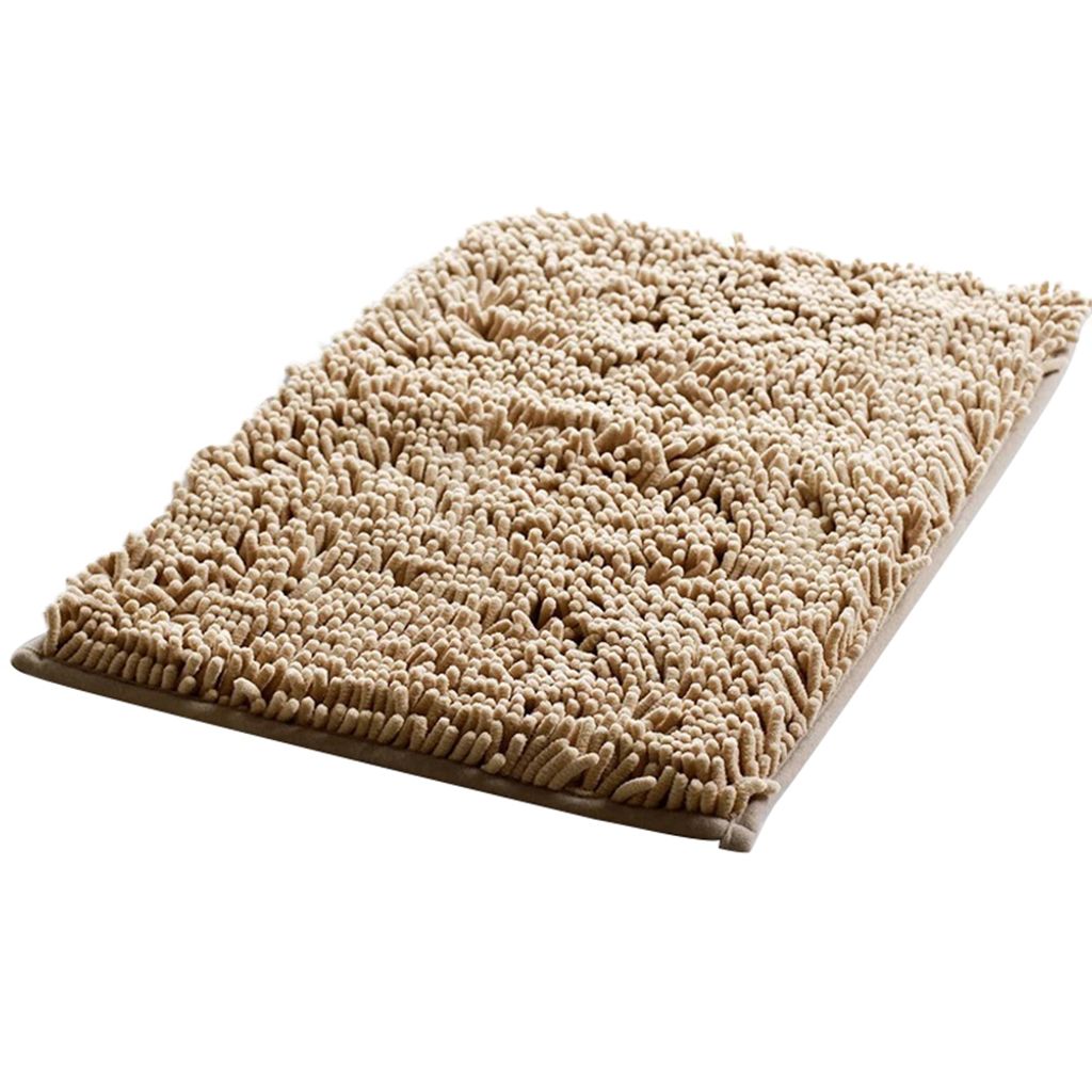 Feste Farbe Badezimmer Chenille Nicht rutschfestes Wasserabsorptionsprozle Toiletten Teppich-Kamel ,Größen:60*90cm