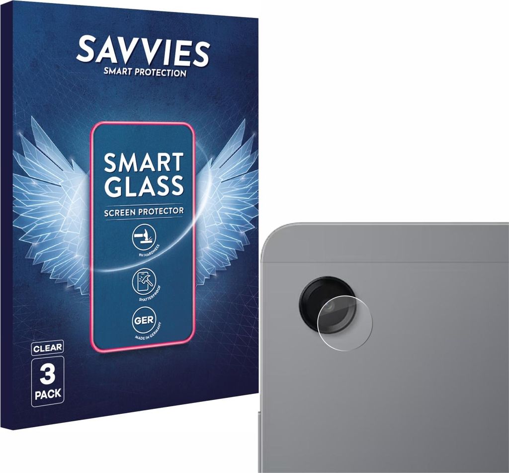 3x Savvies Schutzglas Folie für Samsung Galaxy Tab A11 8.7" (NUR Kameraschutz) 9H Panzer Schutzfolie Glas Displayschutz klar transparent