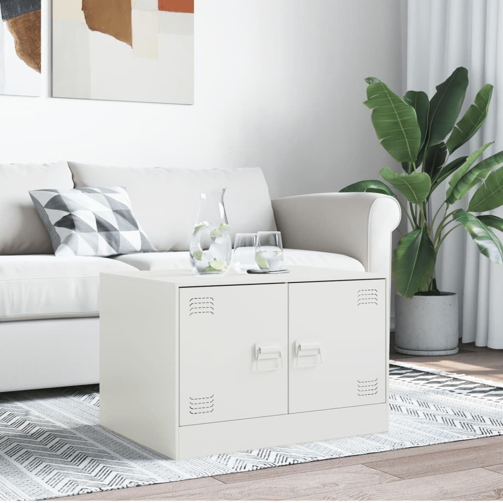 "im Sonderangebot"Couchtisch - CLORIS - Wohnzimmertisch - Robust und langlebig - Weiß 67x50x44 cm Stahl - DEMöbel8371919