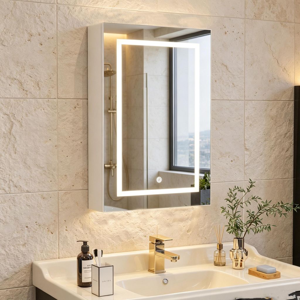 Armoire miroir pour salle de bain INONEFT avec éclairage Image du produit 