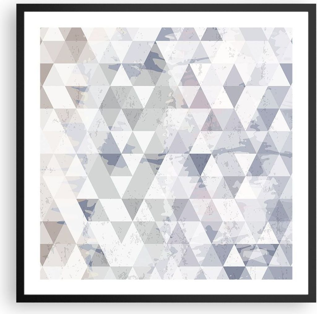 Gerahmtes Poster - Schwarzer Rahmen - Abstraktion modern - 60x60 cm - Wand Bild - Wanddeko - Wandbilder - Kunstposter - Wandposter - Bilderrahmen -...