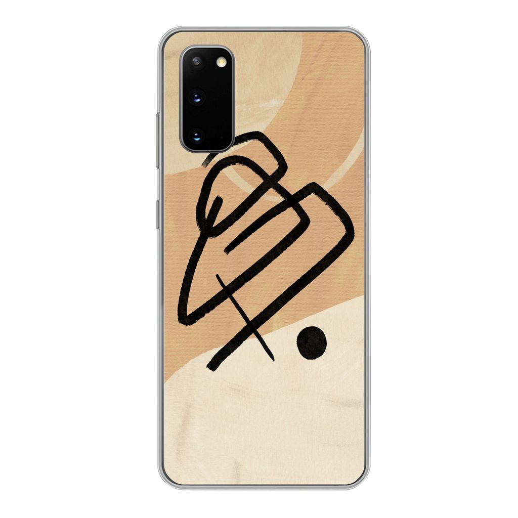 MuchoWow Handyhülle Schutzhülle Hülle für Samsung Galaxy S20 Schwarz - Design - Braun Silikon Softcase Handy Hülle - Bild